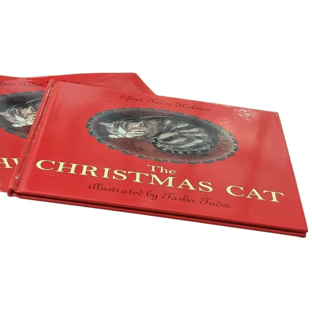 CHRISTMAS CAT 1976 Tudor Holmes Hardcover with Dust Jacket